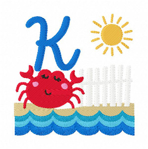 Beach Crab Summer Monogram Design Set Beach Crab Summer Monogram Design Set