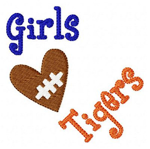 Girls Heart Football Tigers