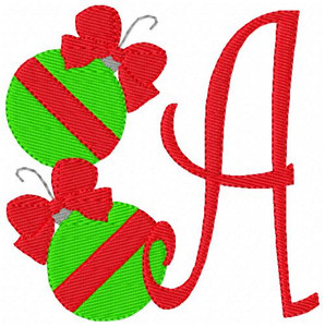 Christmas Bow Ornament Monogram Set