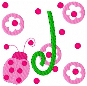 Pink Ladybug Whimsical Monogram Set Pink Ladybug Whimsical Monogram Set
