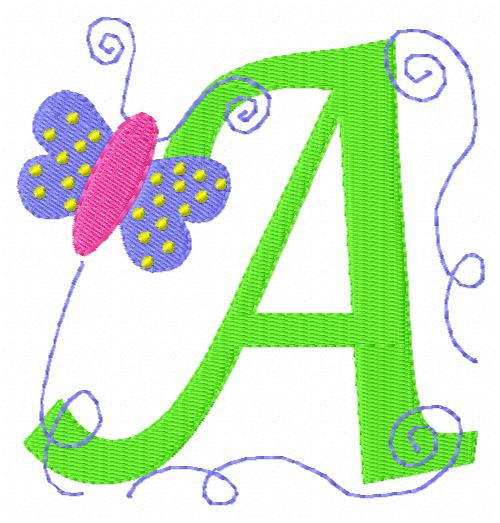Garden Butterfly Circle Spring Monogram Set - Joyful Stitches