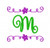 Girlie Flower Swirl Machine Embroidery Monogram Design Set