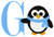 Penguin Winter Monogram Font Design 5x7