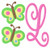 Butterfly Twin Monogram Embroidery Design Set