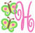 Butterfly Twin Monogram Embroidery Design Set