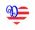 Heart Flag Monogram Machine Embroidery Design Set