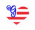 Heart Flag Monogram Machine Embroidery Design Set