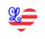 Heart Flag Monogram Machine Embroidery Design Set