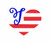 Heart Flag Monogram Machine Embroidery Design Set