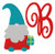 Christmas Gnome with Gift Monogram Machine Embroidery Design Set Christmas Gnome with Gift Monogram Machine Embroidery Design Set