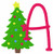 Christmas Tree Monogram Font Embroidery Design Set
