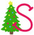 Christmas Tree Monogram Font Embroidery Design Set