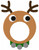 Christmas Reindeer Monogram Embroidery Frame Topper Only Design (No Letters Included)