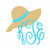 Floppy Beach Hat Monogram Embroidery Frame Topper Only Design (No Letters Included) Floppy Beach Hat Monogram Embroidery Frame Topper Only Design (No Letters Included)