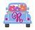 Truck with Flowers Monogram Embroidery Design Set