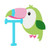 Tropical Toucan Monogram Embriodery Font Design Set