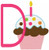 Birthday Cupcake 13 Monogram Set