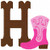 Cowgirl Boot Western Country Monogram Set