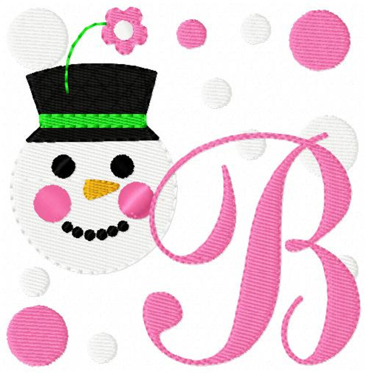 Snowy Day Snowman Fun Winter Monogram Set