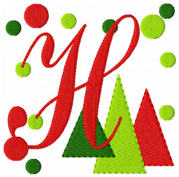 Christmas Three Trees Monogram Set