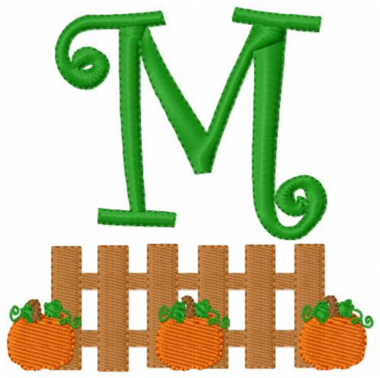 Fall Harvest Pumpkin Fence Monogram Set