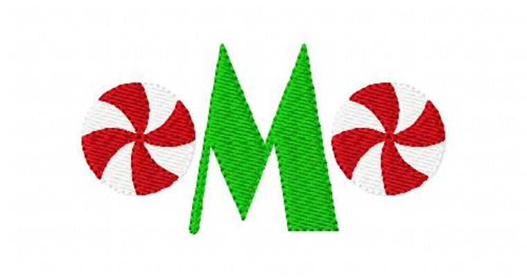 Peppermint Christmas Candy Mini Monogram Set