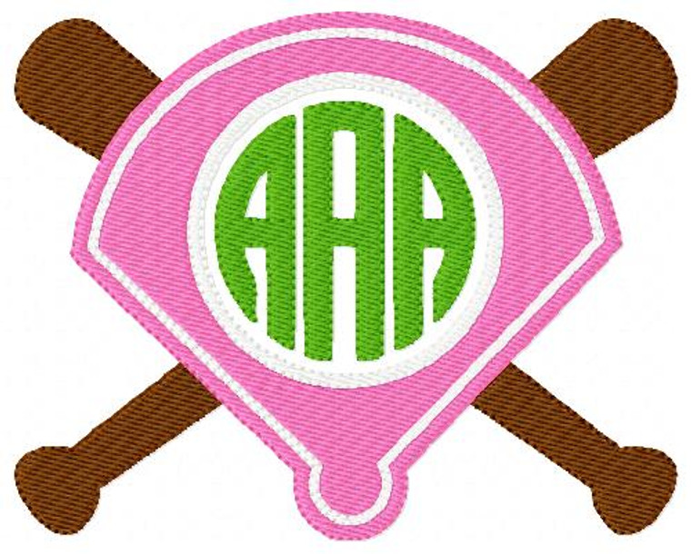 Softball Three Letter Monogram Embroidery Set