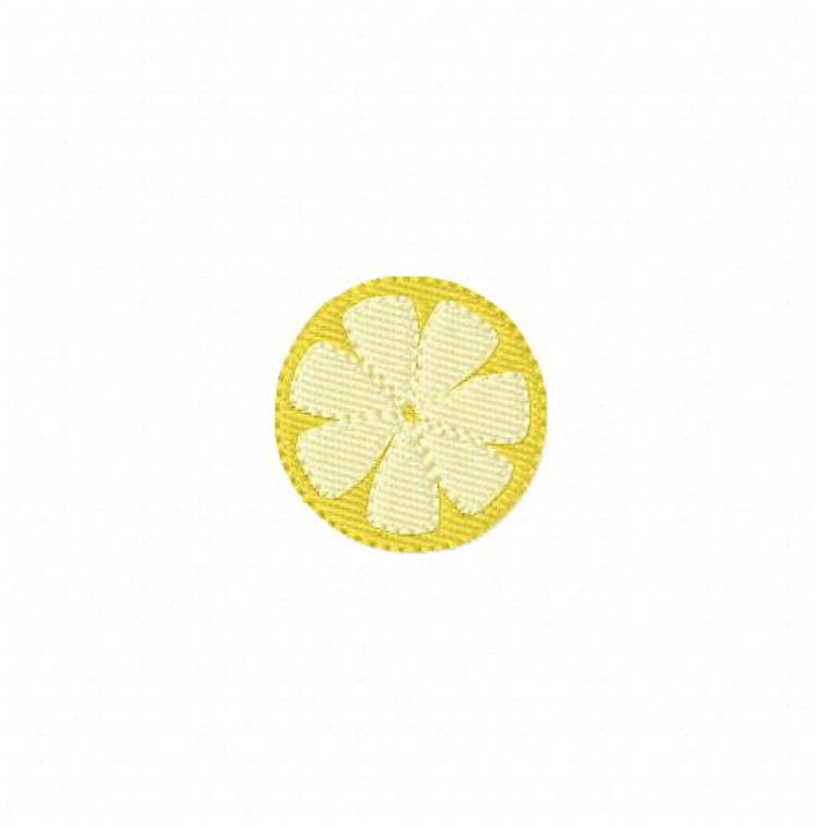 Lemon Slice Embroidery Design 2 Sizes