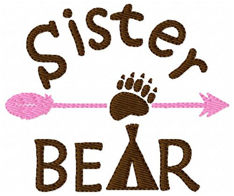 Sister Bear Embroidery Design