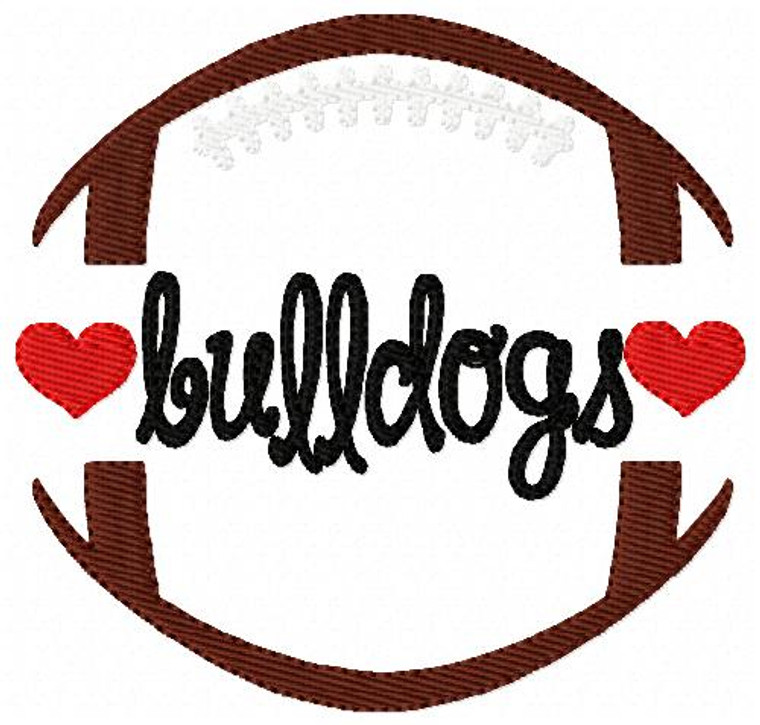 Bulldogs Football Sports Machine Embroidery Design