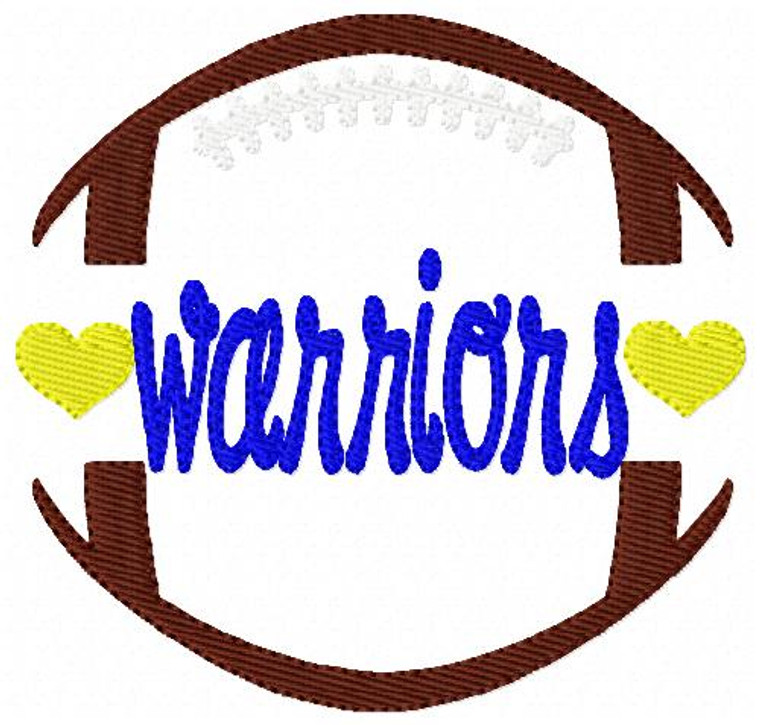 Warriors Football Sports Machine Embroidery Design