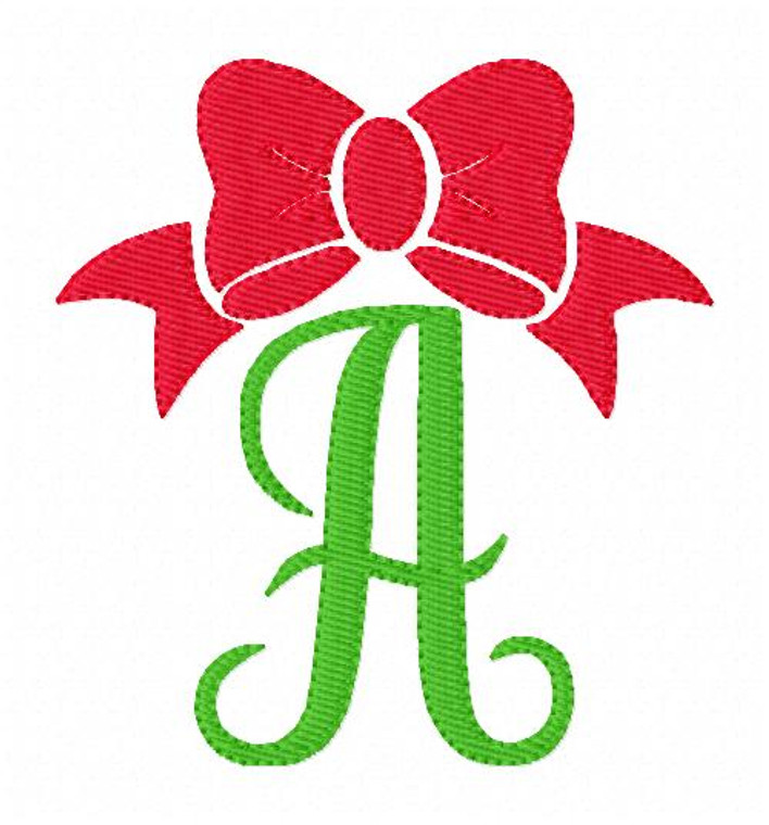 Bow Monogram Embroidery Design Font Set