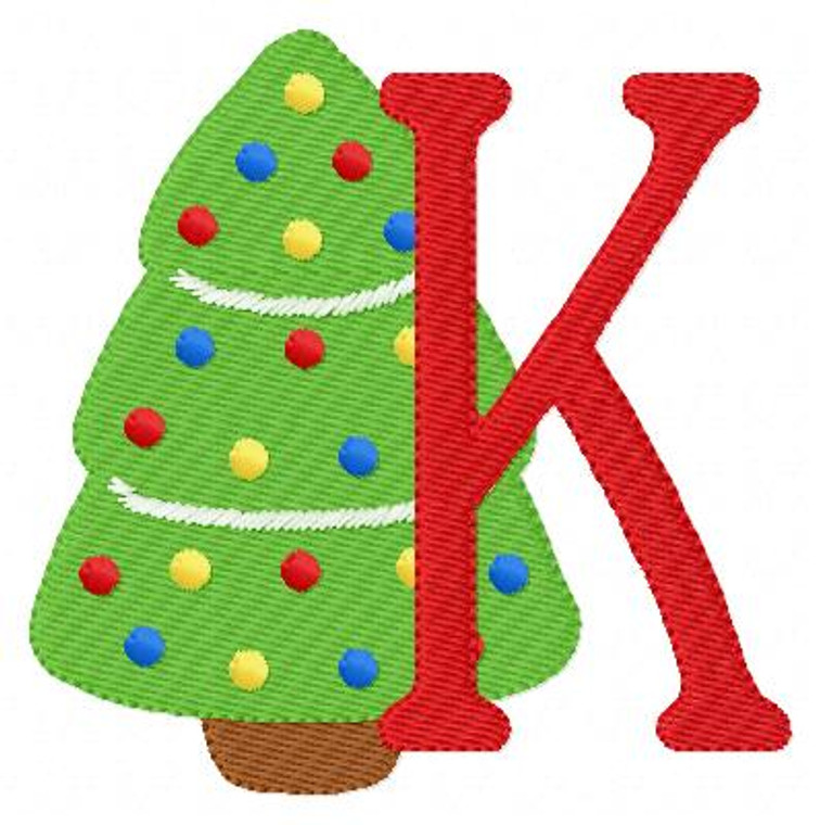 Christmas Tree Monogram Embroidery Design Set