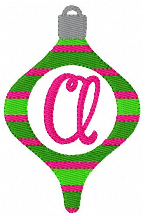 Christmas Tree Ornament Monogram Embroidery Design Font Set