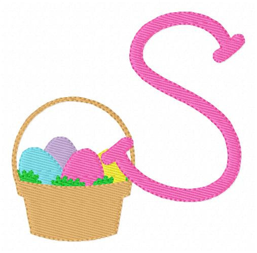 Easter Basket Spring Machine Embroidery Font Monogram Design Set ...