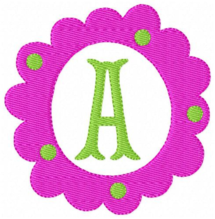 Flower Circle Monogram Embroidery Font Design Set