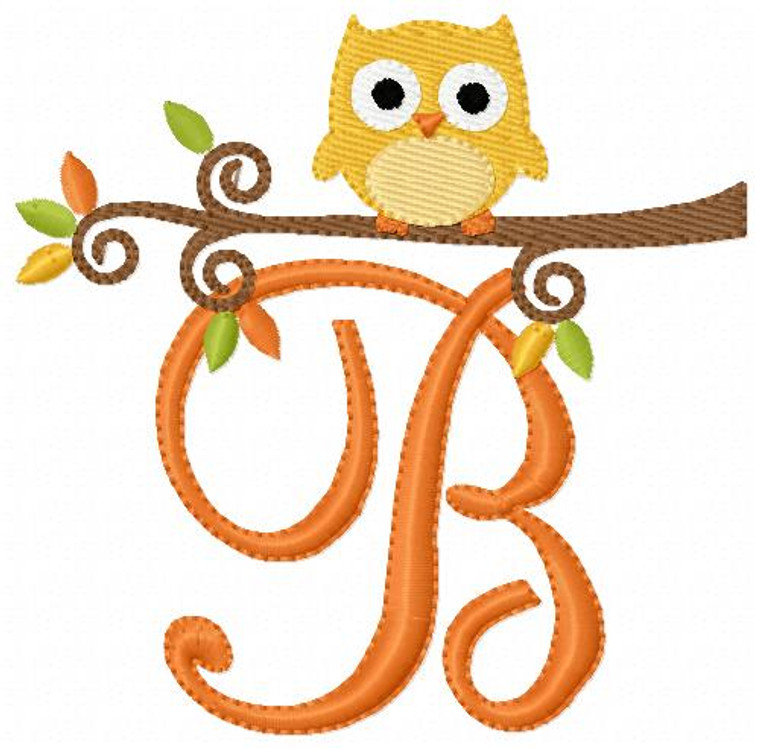 Fall Baby Owl Cutie Monogram Set