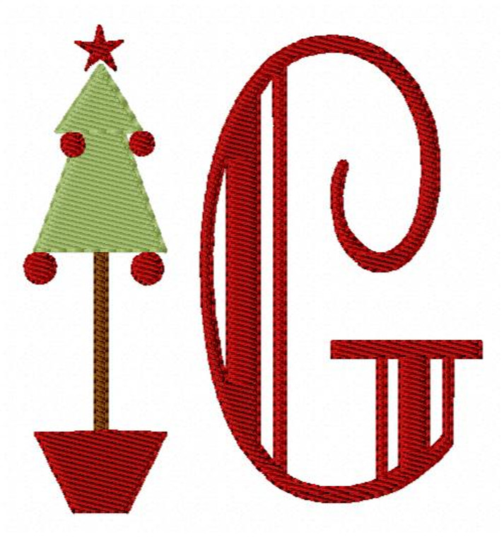 Simply Christmas Tree Monogram Set