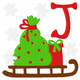 Christmas Sleigh Monogram Embroidery Designs Font Set - Joyful Stitches