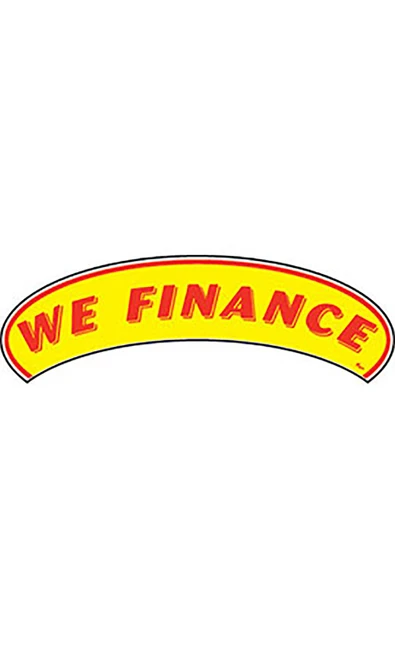 Arch Windshield Slogan Sticker - "We Finance"