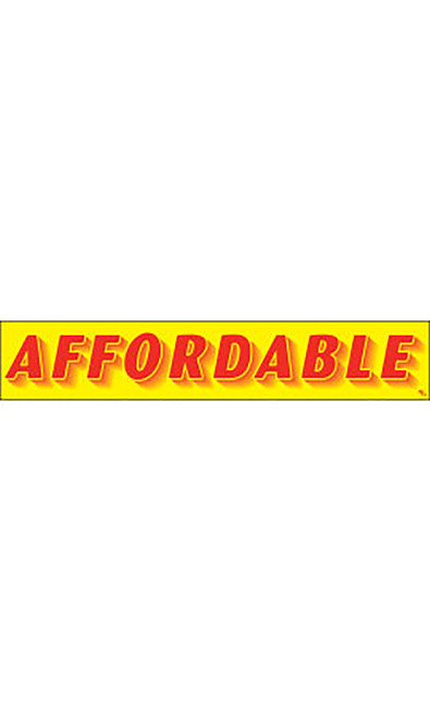 Rectangular Slogan Windshield Sticker - "Affordable"