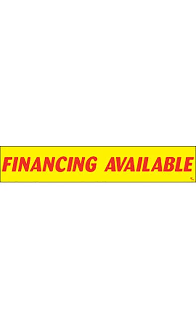 Rectangular Slogan Windshield Sticker - "Financing Available"
