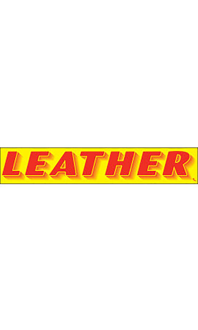 Rectangular Slogan Windshield Sticker - "Leather"