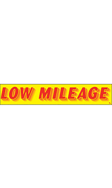 Rectangular Slogan Windshield Sticker - "Low Mileage"