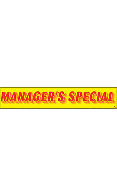 Rectangular Slogan Windshield Sticker - Red/Yellow - "Managers Special"zoom