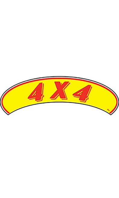 Arch Windshield Slogan Sticker - Red/Yellow - "4 X 4"