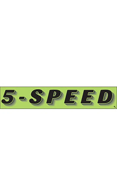 Rectangular Slogan Windshield Sticker - Green - "5-Speed"