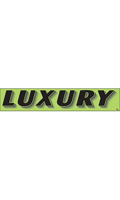 Rectangular Slogan Windshield Sticker - Green - "Luxury"