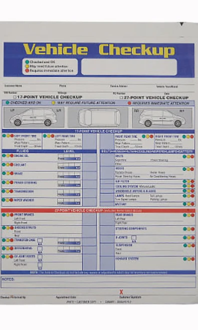 17/27 Point Vehicle Inspection Forms