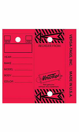 Red String Key Tag Red Laminated Key Tags - SSW Dealer Supply